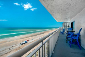 Top floor penthouse with huge balcony oceanfront views located on the no-drive beach!